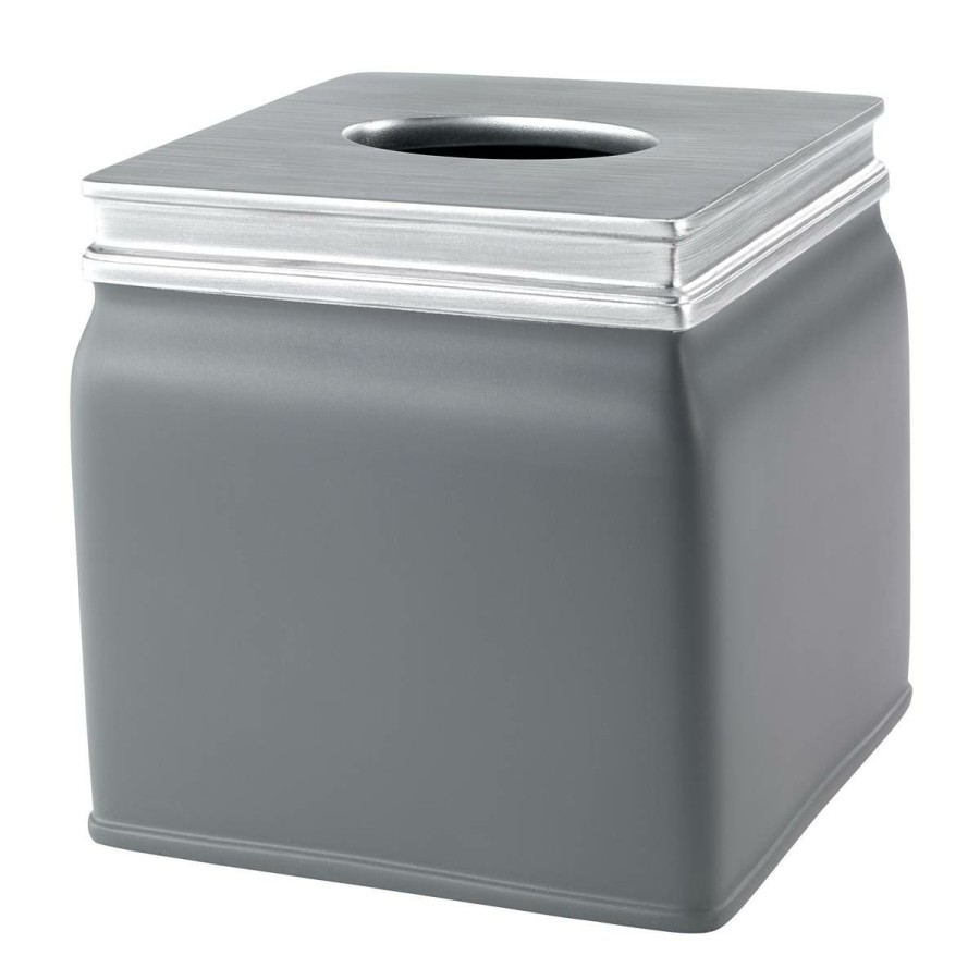 Tissue Box Holders * | Buy Tissue Box Holders Avanti Memphis Tissue Cover Grey