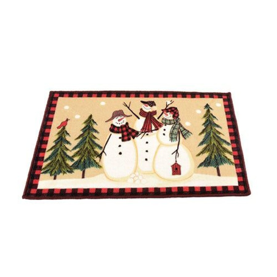 Bath Rugs & Mats * | Top 10 Bath Rugs & Mats Avanti Snowmen Gathering Bath Rug Tan/Multi