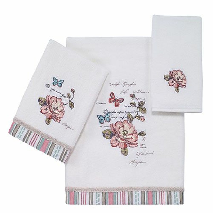 Towels * | Best Sale Towels Avanti Butterfly Garden Towel Collection White