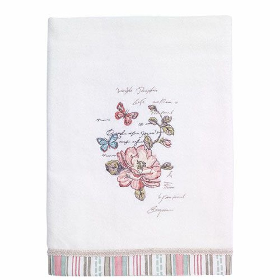 Towels * | Best Sale Towels Avanti Butterfly Garden Towel Collection White