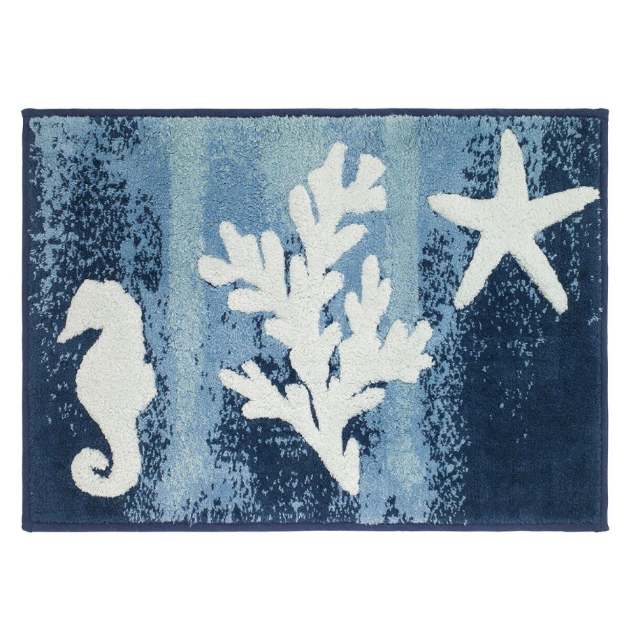 Bath Rugs & Mats * | Promo Bath Rugs & Mats Avanti Batik Coastal Bath Rug White/Multi