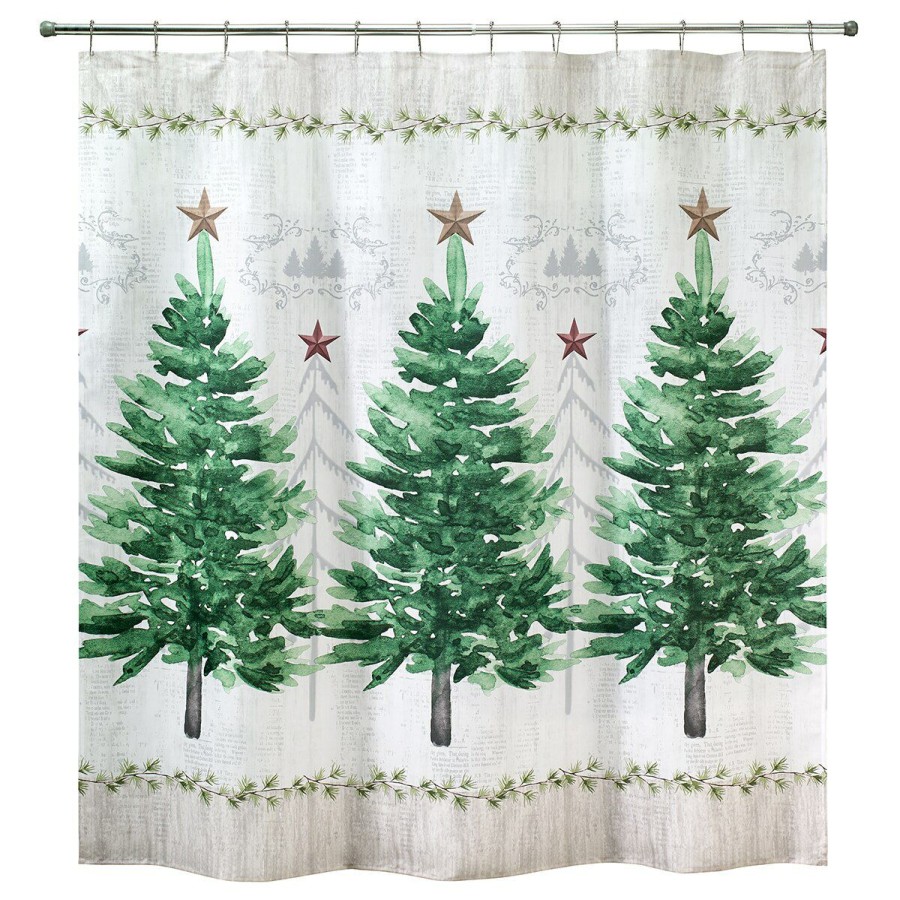 Shower Curtains * | Buy Shower Curtains Avanti Trees Shower Curtain White