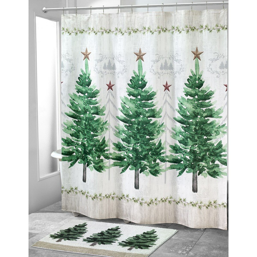 Shower Curtains * | Buy Shower Curtains Avanti Trees Shower Curtain White