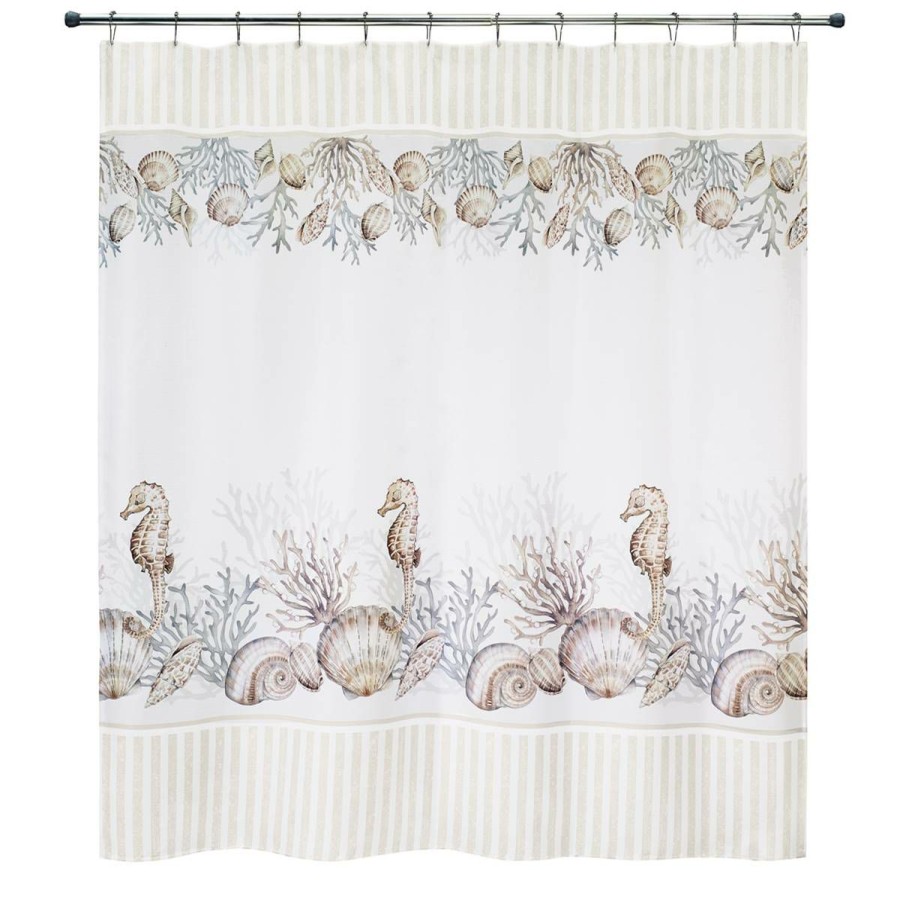 Shower Curtains * | New Shower Curtains Avanti Destin Shower Curtain White/Multi