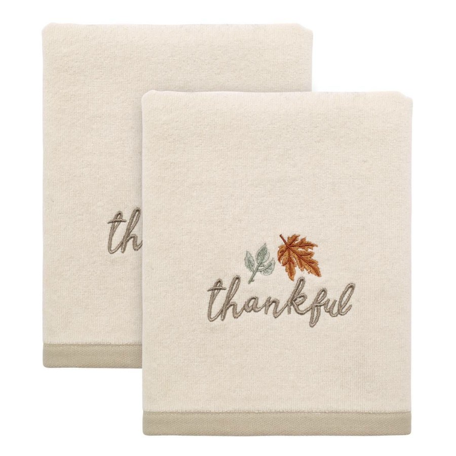 Towels * | Promo Towels Avanti Grateful Patch Hand Towel Set Of 2 Ivory