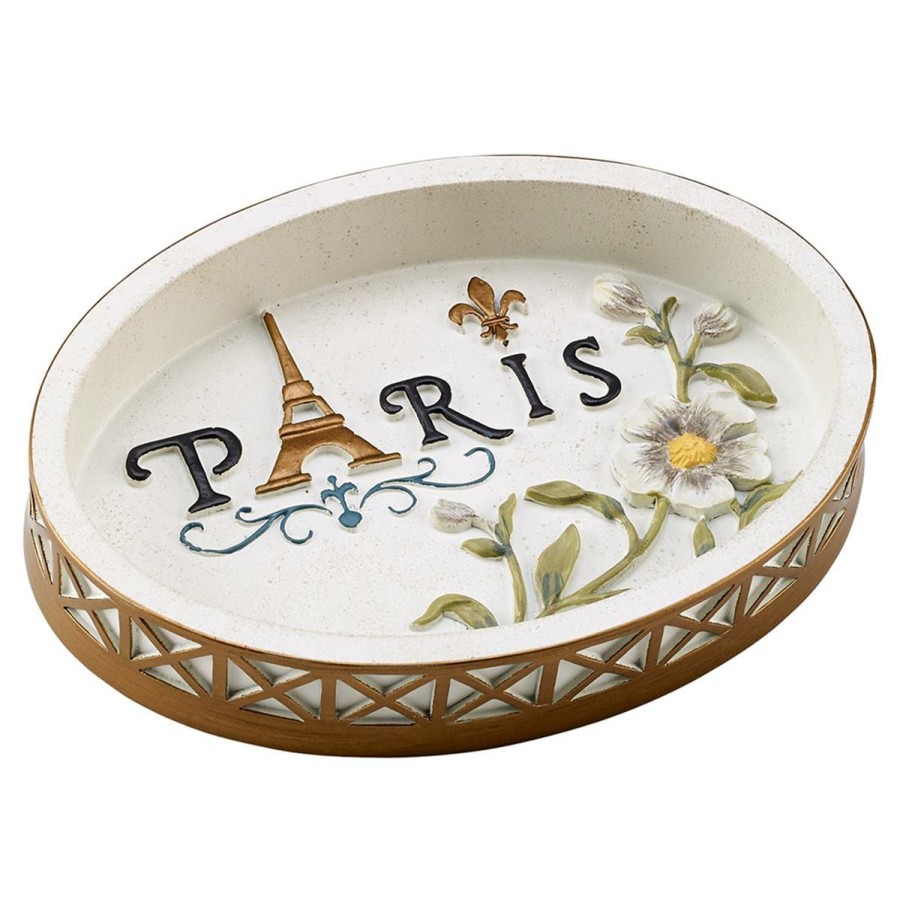 Soap Dishes * | Buy Soap Dishes Avanti Paris Botanique Soap Dish White-Multi