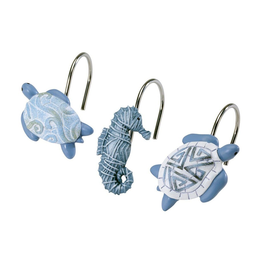 Shower Curtain Hooks * | New Shower Curtain Hooks Avanti Caicos Shower Hooks Blue