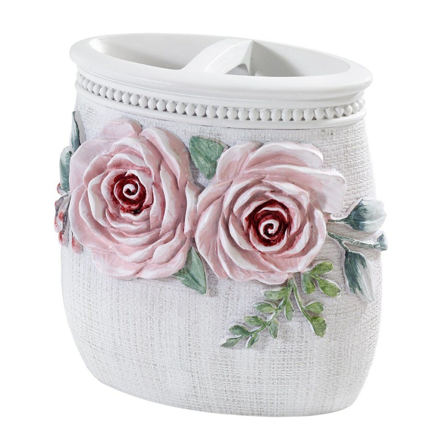 Toothbrush Holders * | Wholesale Toothbrush Holders Avanti Spring Garden Toothbrush Holder Off-White-Multi