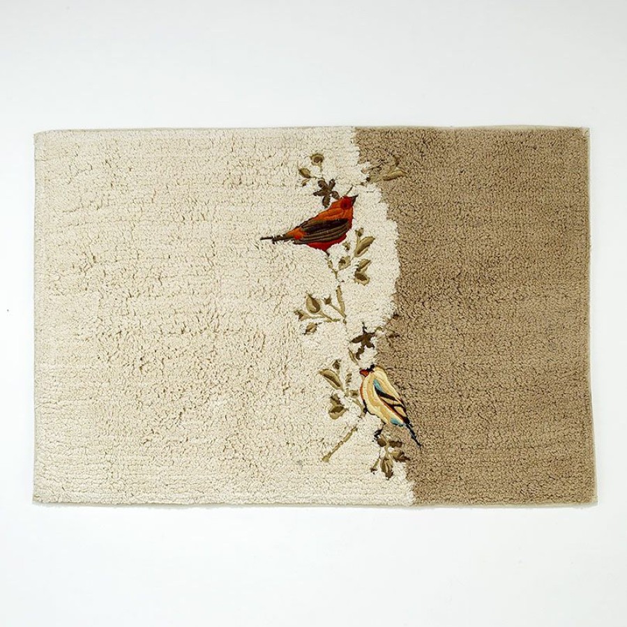 Bath Rugs & Mats * | Cheap Bath Rugs & Mats Avanti Gilded Birds Bath Rug Ivory