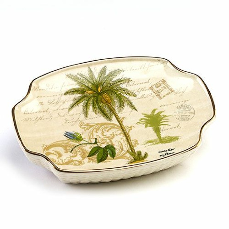 Soap Dishes * | Deals Soap Dishes Avanti Colony Palm Soap Dish Ivory