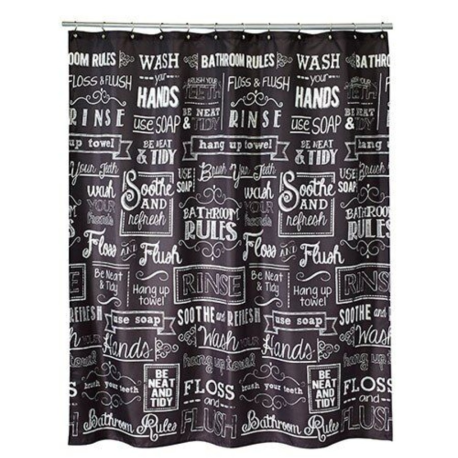 Shower Curtains * | Cheap Shower Curtains Avanti Chalk It Up Shower Curtain Multicolor