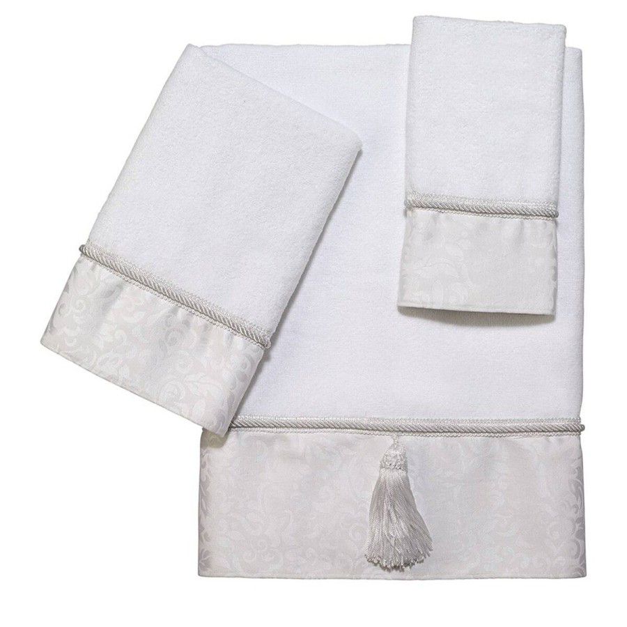 Towels * | Best Pirce Towels Avanti Manor Hill Towel Collection White