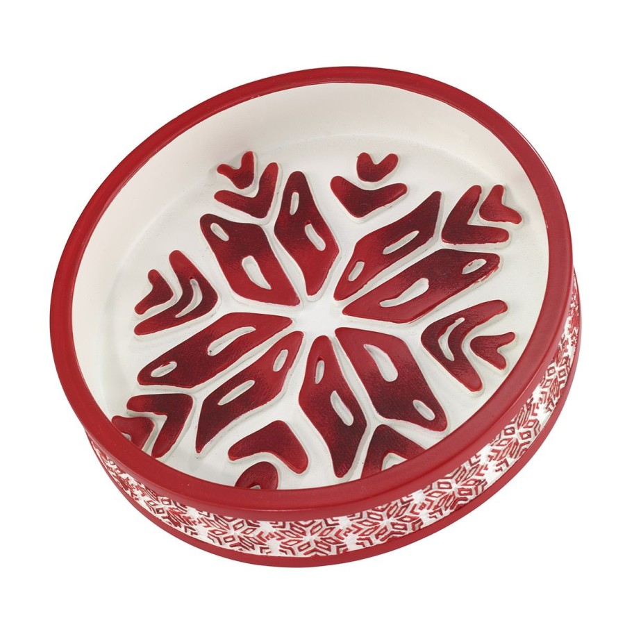 Soap Dishes * | Deals Soap Dishes Avanti Christmas Gnomes Soap Dish Red/White