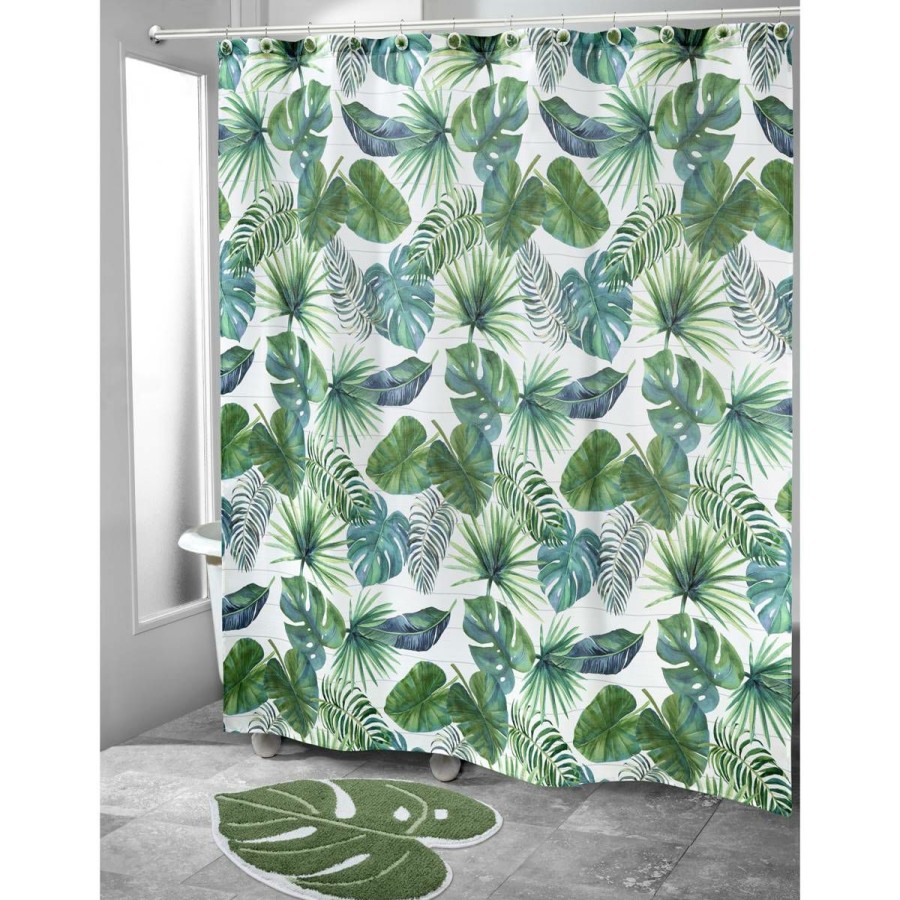 Shower Curtains * | Discount Shower Curtains Avanti Viva Palm Shower Curtain White/Green